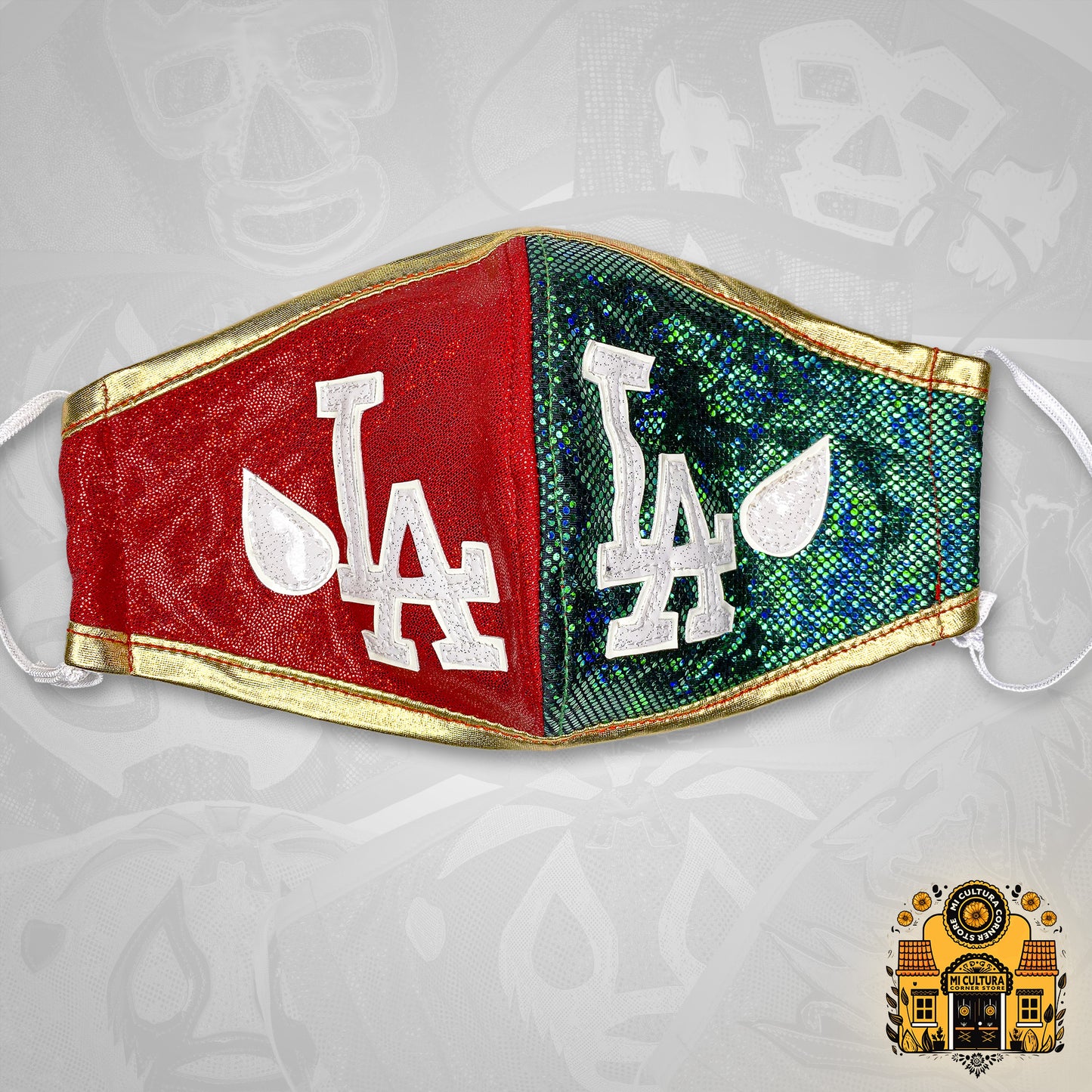 Los Angeles (LA) Dodgers Mexican Tri-Color Luchador Wrestler Face Cover