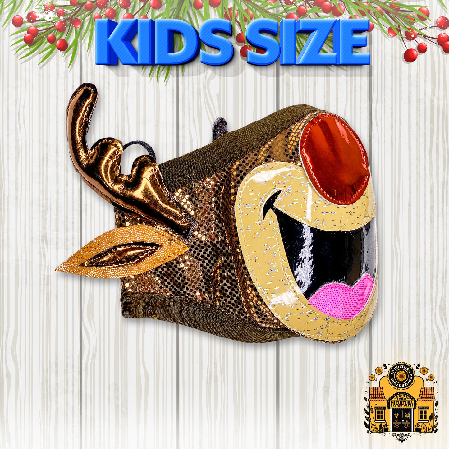 Reindeer with Red Nose Face Cover - Kids