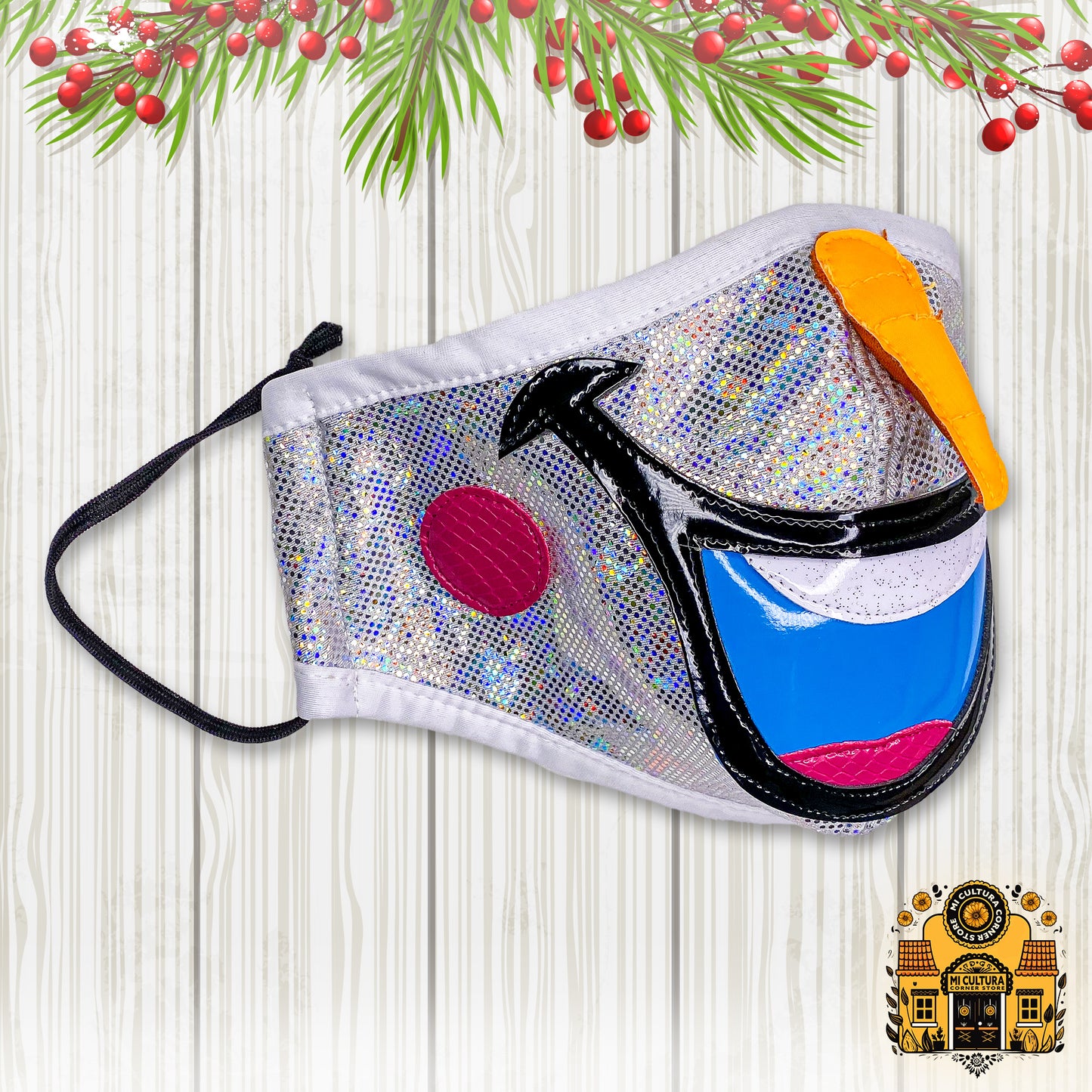 Snowman with Carrot Nose Face Cover - Adult