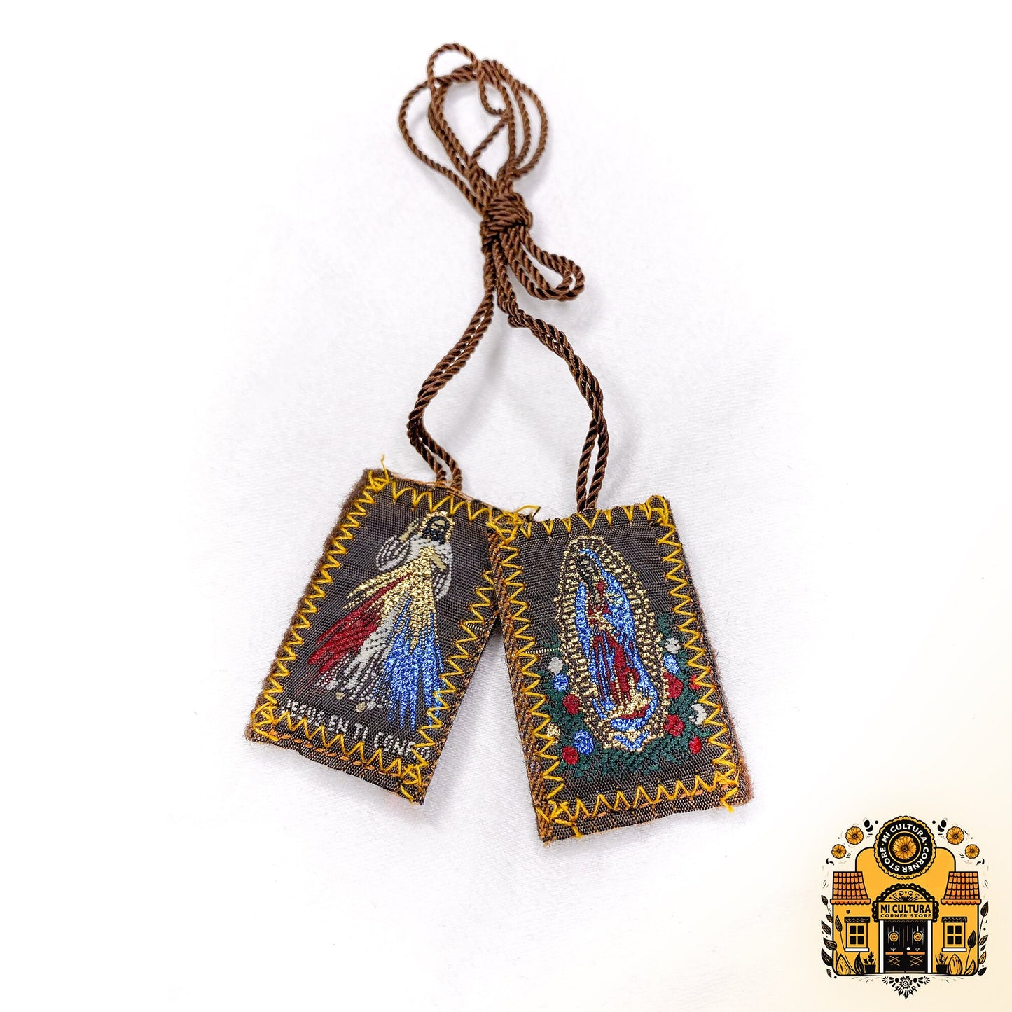 Escapulario de La Virgen de Guadalupe y Jesus / Scapular of Our Lady of Guadalupe and Jesus Necklace Collar