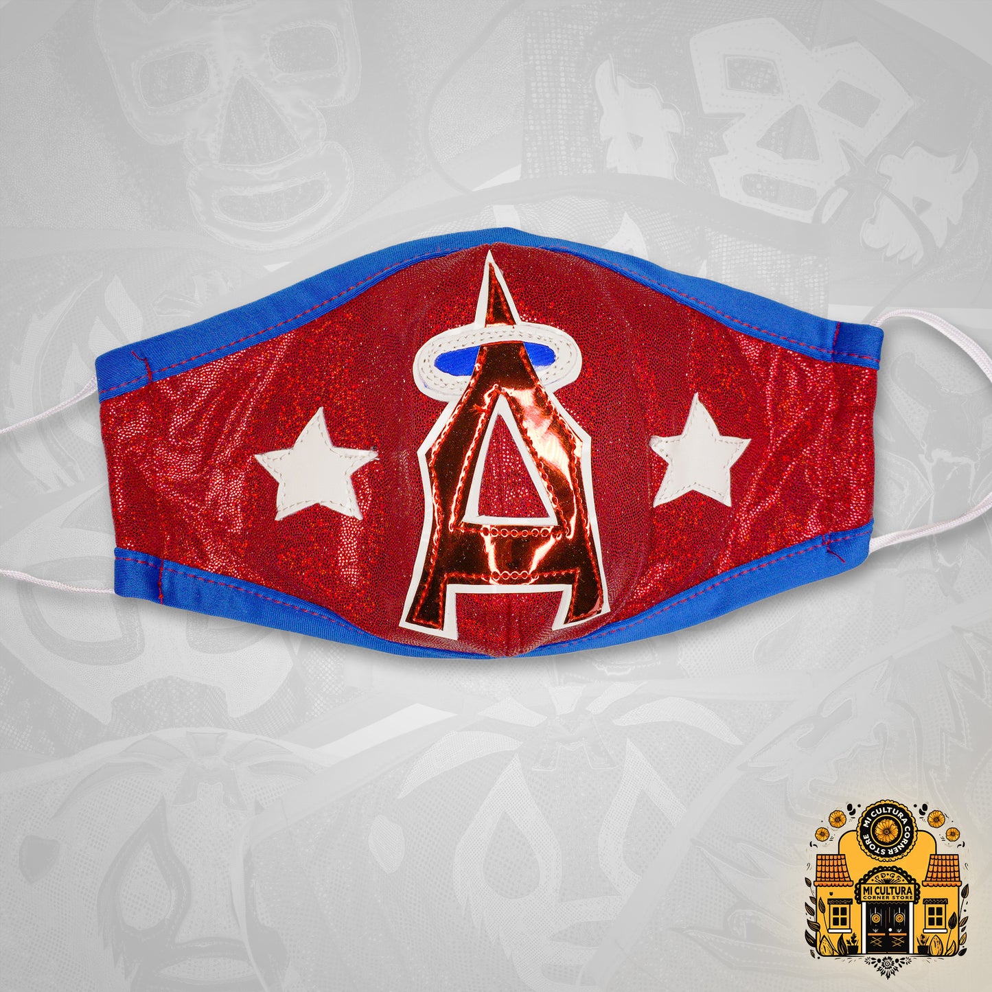 Los Angeles Anaheim (LA) Angels Luchador Wrestler Face Cover