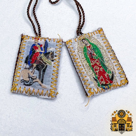 Escapulario de La Virgen de Guadalupe y San Martin Caballero/ Scapular of Our Lady of Guadalupe and St. Martin of Tours