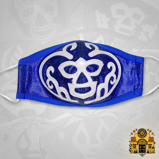 Huracan Ramirez Luchador Blue and White Wrestler Face Cover