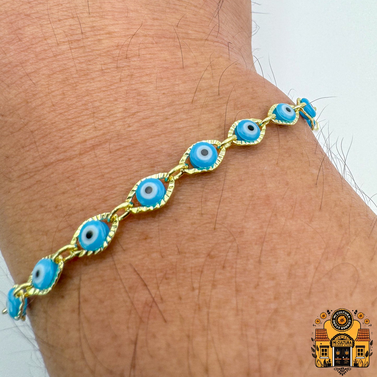 Elegant Gold-Silver-Plated Evil Eye Bracelet - Protection and Style Combined - Pulsera de Ojo Turco Chapada en Oro o plata - Protección y Estilo Combinados