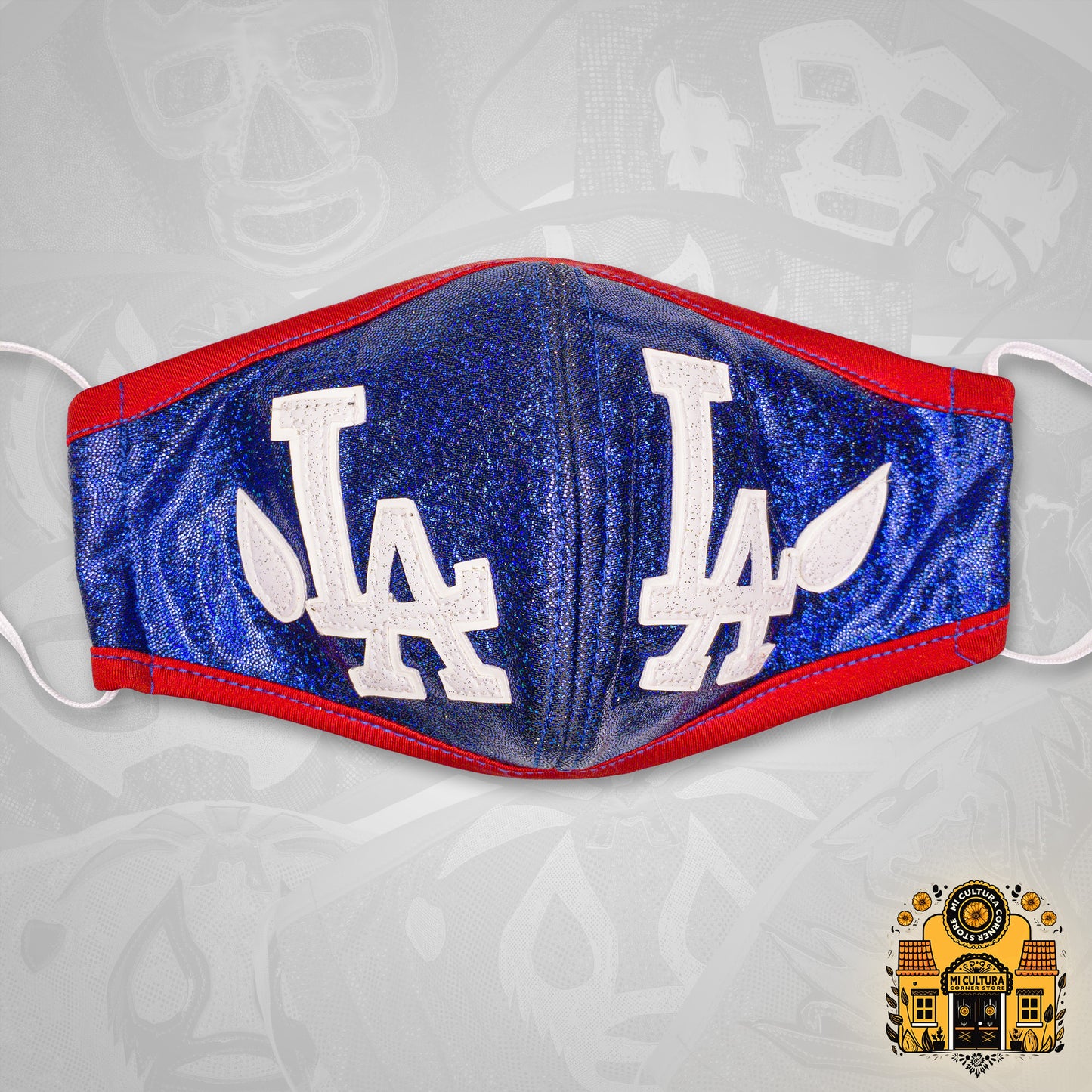 Los Angeles (LA) Dodgers Blue Luchador Wrestler Face Cover