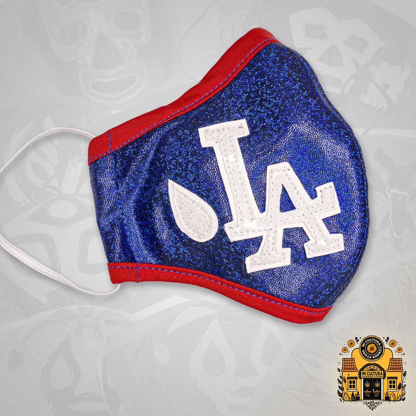 Los Angeles (LA) Dodgers Blue Luchador Wrestler Face Cover