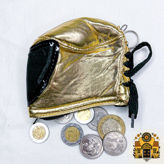 Small Tinieblas Luchador Mask Keychain Coin Purse Pouch with Zipper