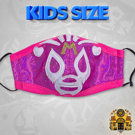 Mil Mascaras White and Pink - Kids Size