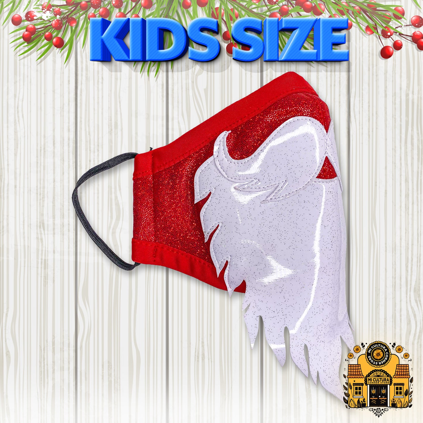 Santa Claus with Beard Face Cover - Kids