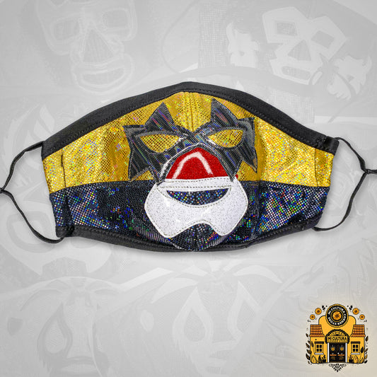 Super Muñeco Gold and Black Mexican Luchador Style Face Cover