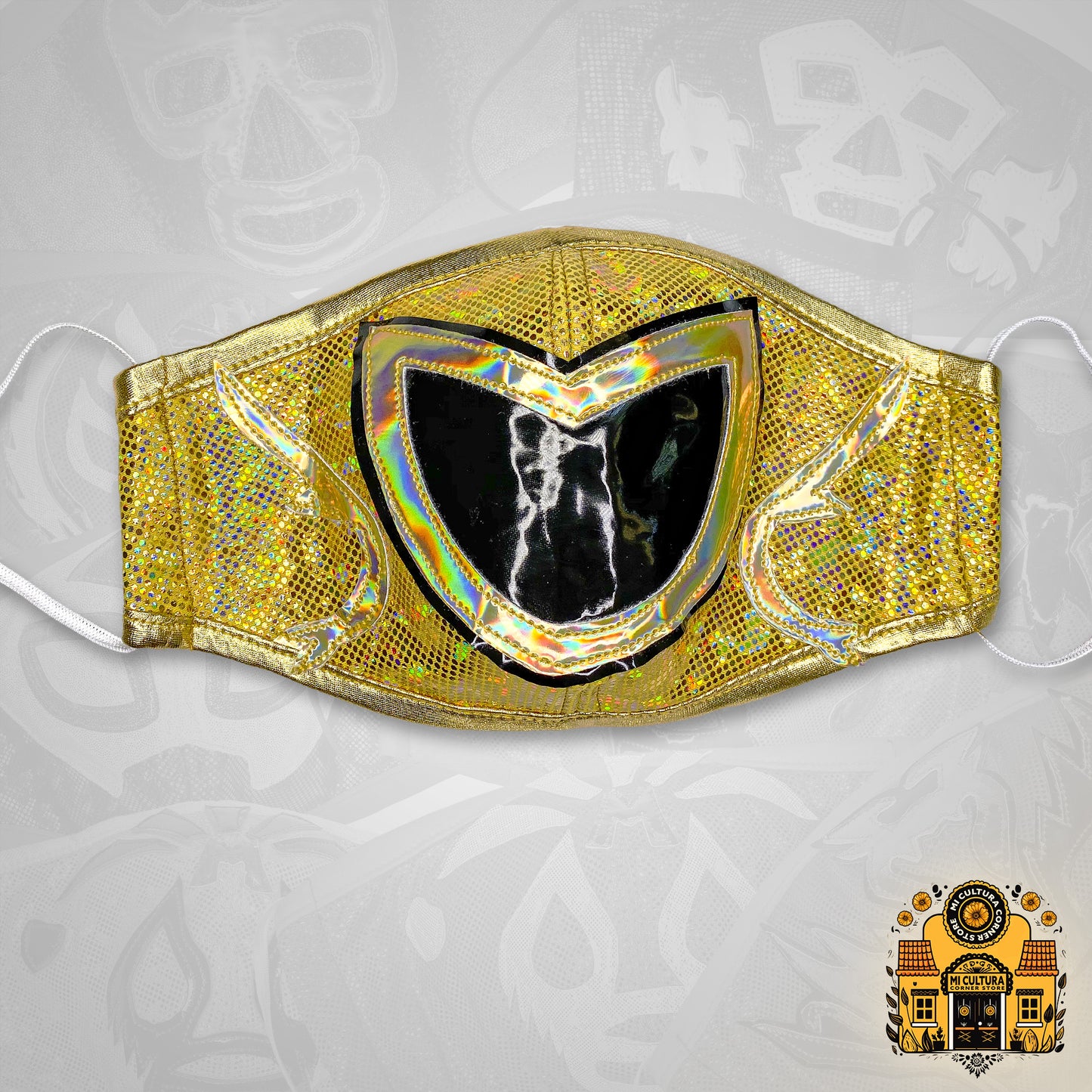 Tinieblas Metallic Gold and Black Mexican Luchador Style Face Cover