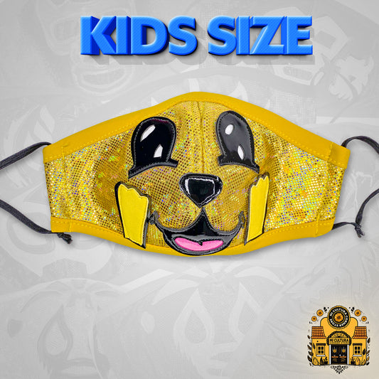 Yellow Dog with Paws Cute Face Cover for Kids or Small Adults