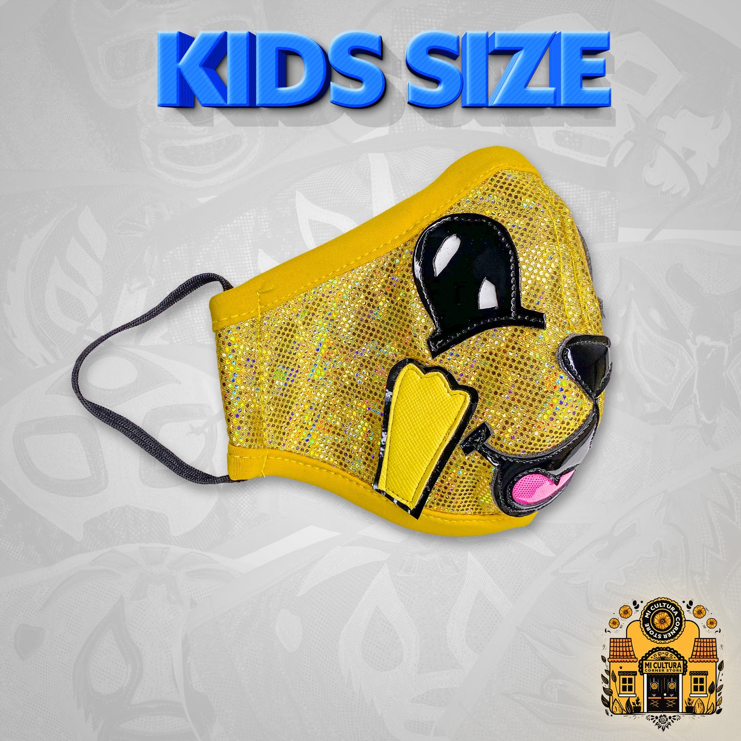 Yellow Dog with Paws Cute Face Cover for Kids or Small Adults