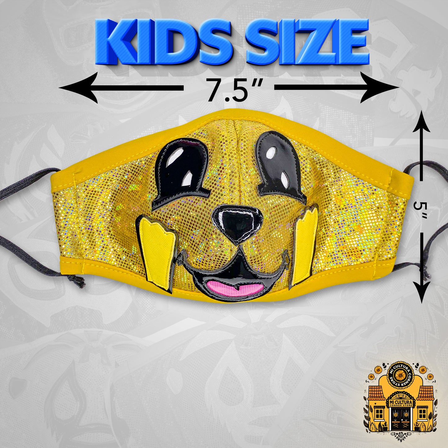 Yellow Dog with Paws Cute Face Cover for Kids or Small Adults