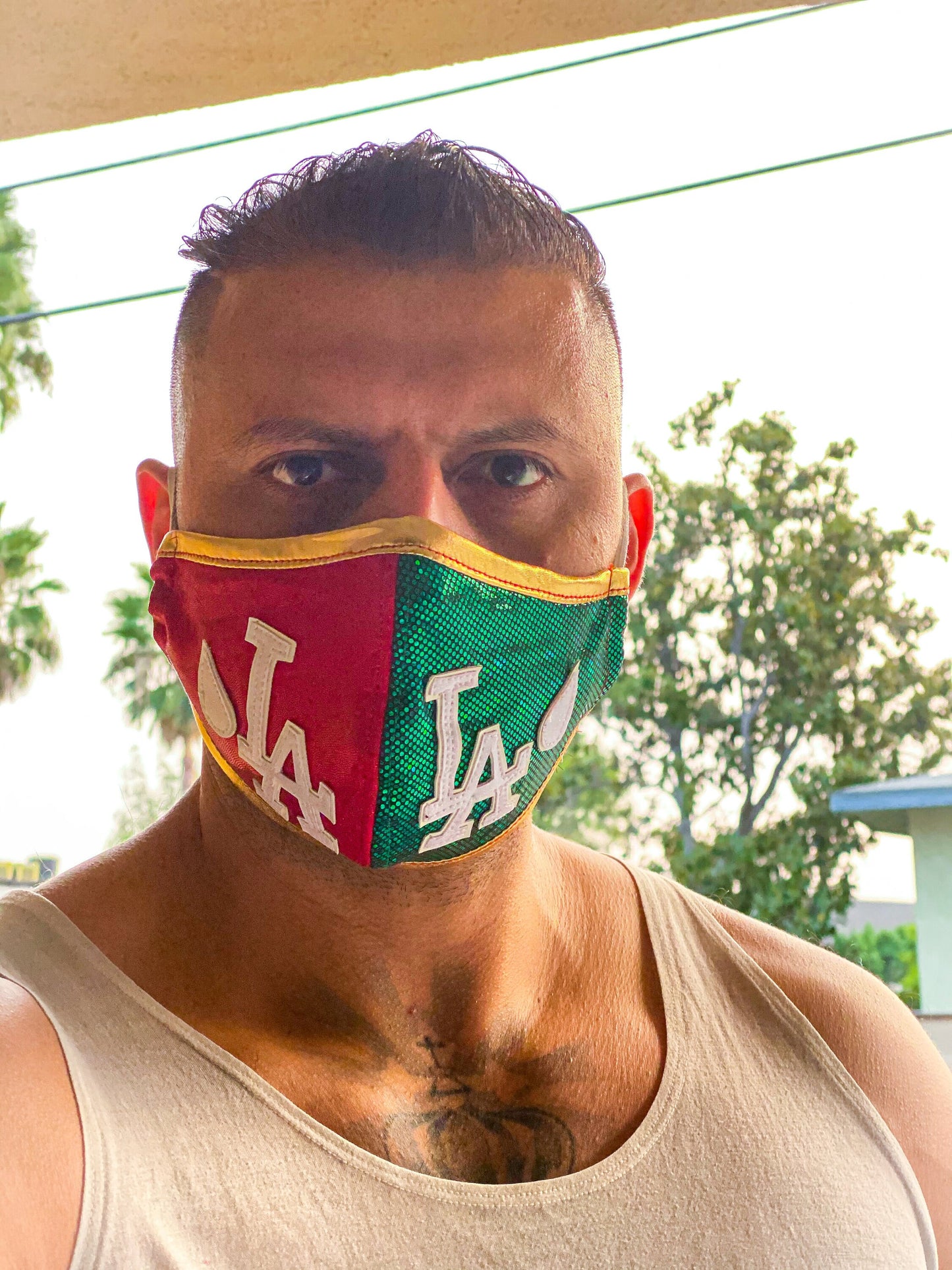 Los Angeles (LA) Dodgers Mexican Tri-Color Luchador Wrestler Face Cover