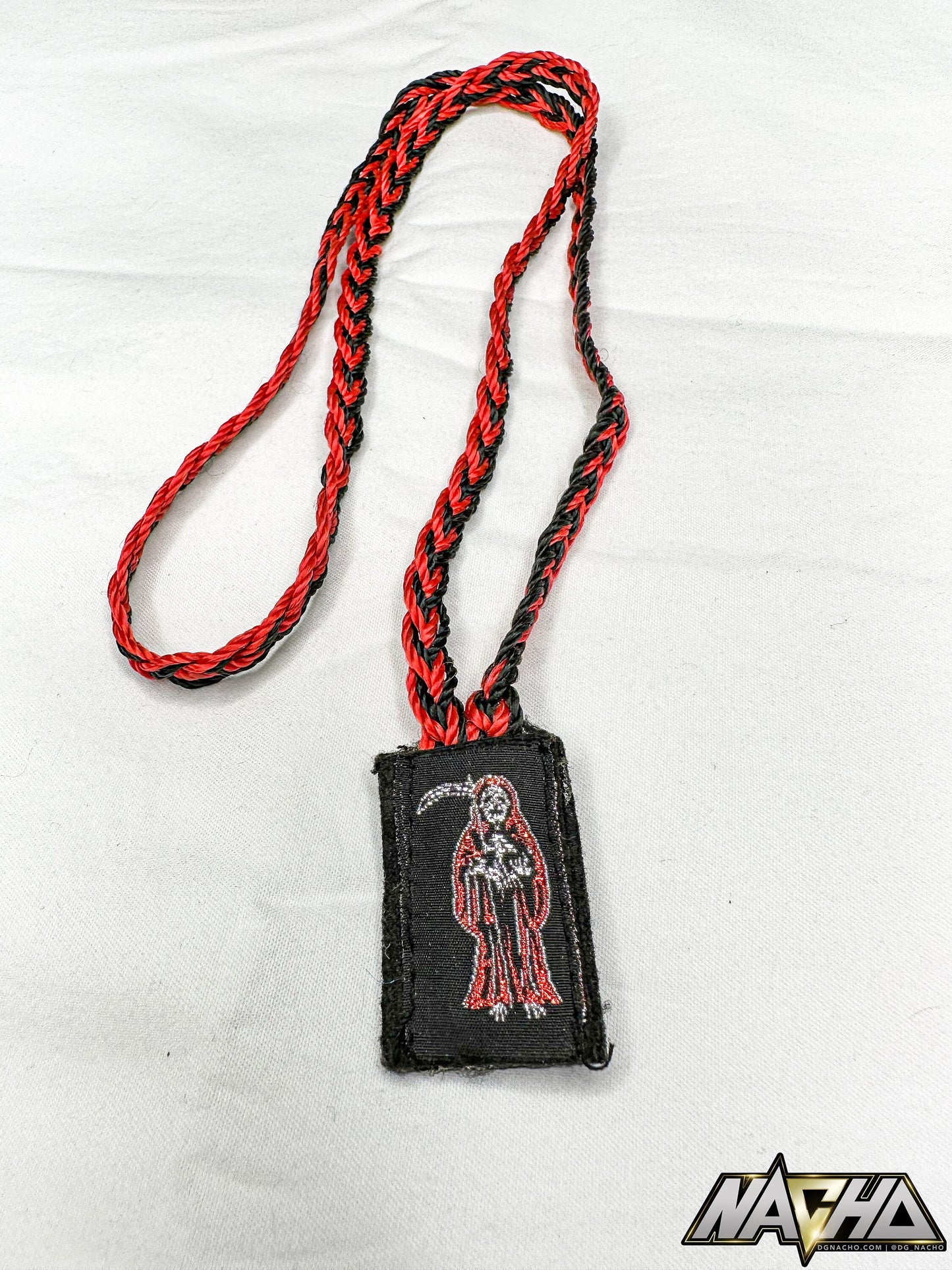 Santa Muerte Escapulario like Braided Necklace / Collar