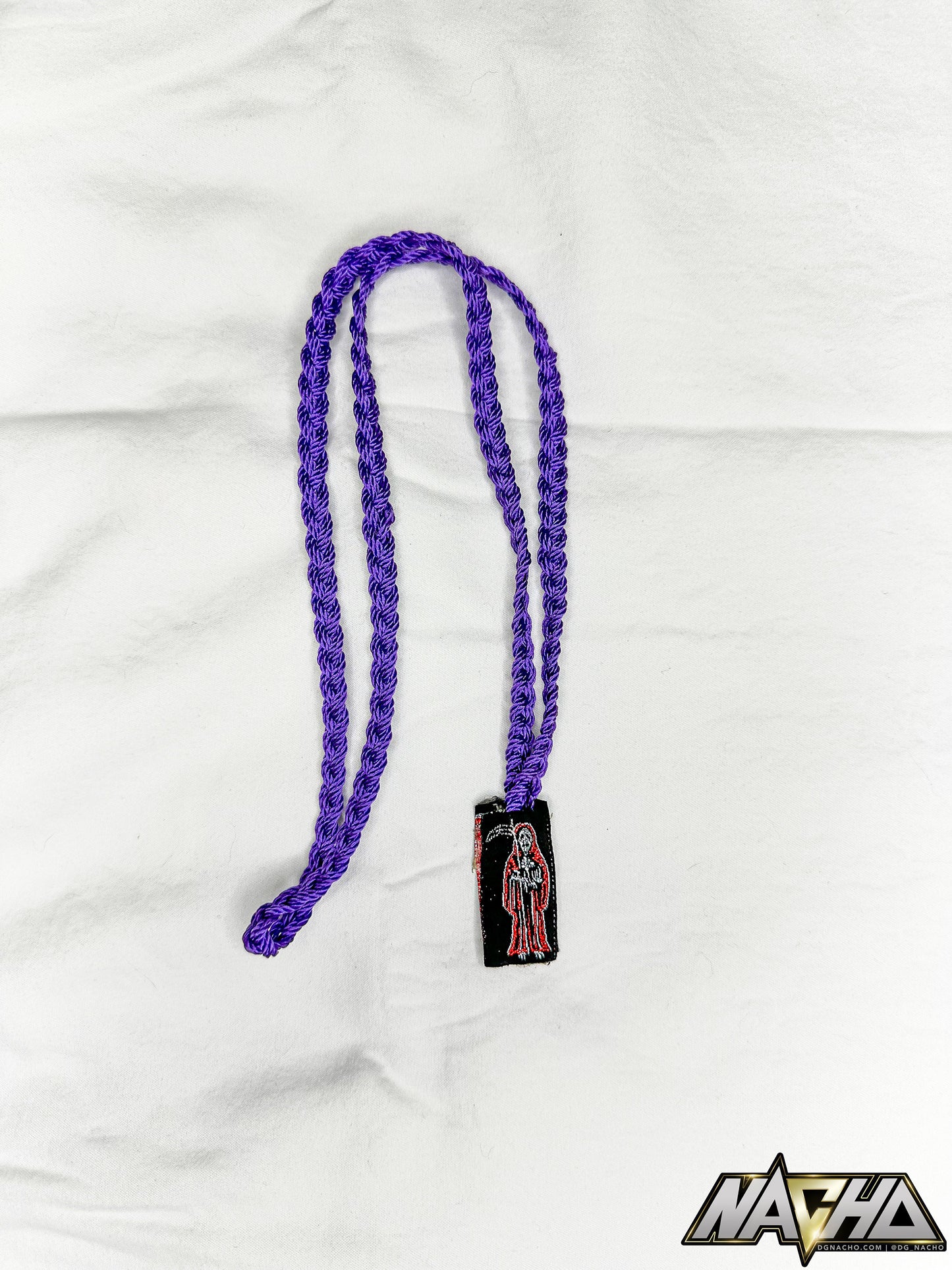 Santa Muerte Escapulario like Braided Necklace / Collar