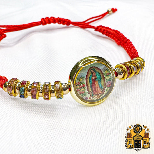 La Virgen de Guadalupe Red Thread Bracelet: Divine Elegance in Every Bead - Adjustable for All, Perfect for Any Occasion!