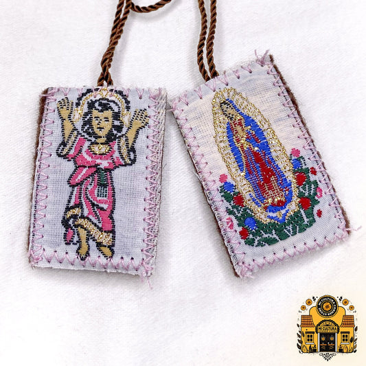 Escapulario de La Virgen de Guadalupe y El Niño Jesus / Scapular of Our Lady of Guadalupe and Baby Jesus Necklace Collar