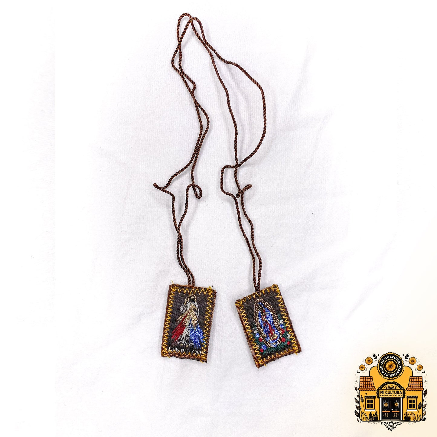 Escapulario de La Virgen de Guadalupe y Jesus / Scapular of Our Lady of Guadalupe and Jesus Necklace Collar